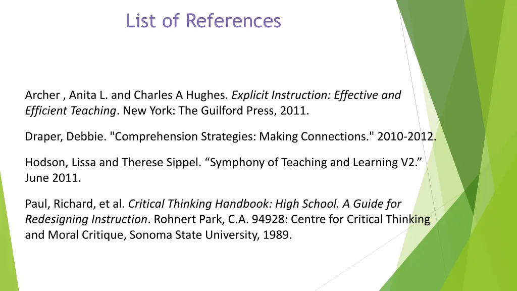 list of references