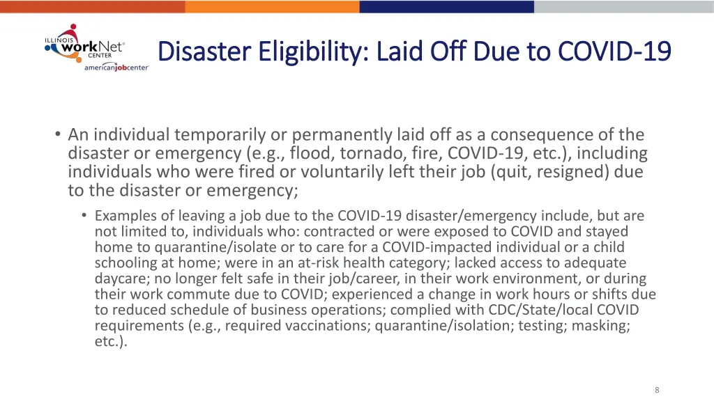 disaster eligibility laid off due to covid