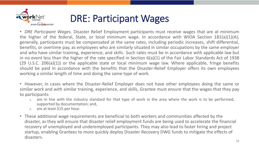 dre participant wages dre participant wages