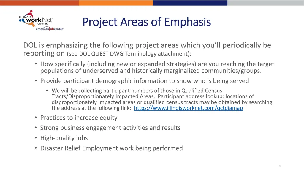 project areas of emphasis project areas