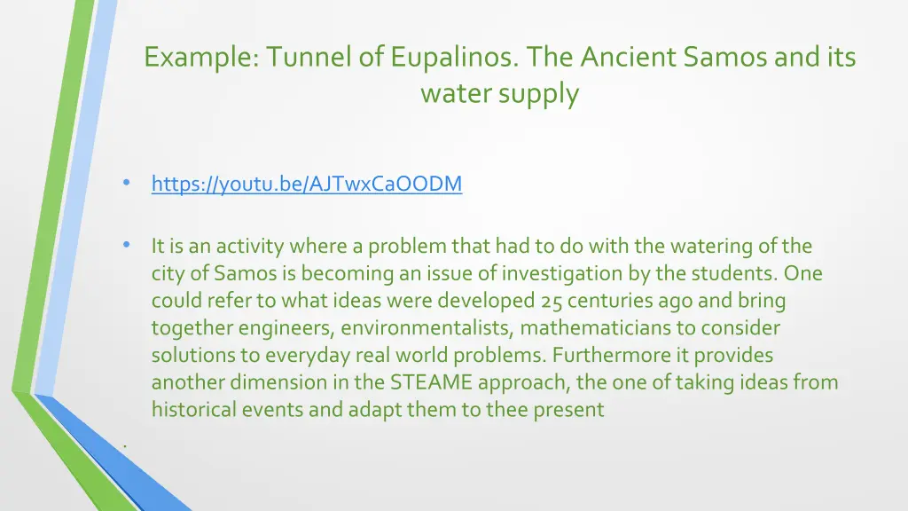 example tunnel of eupalinos the ancient samos