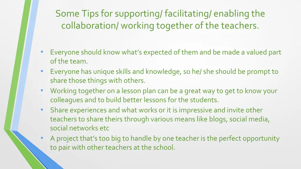 some tips for supporting facilitating enabling