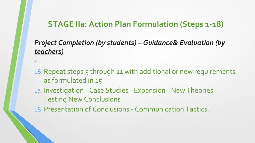 stage iia action plan formulation steps 1 18 4