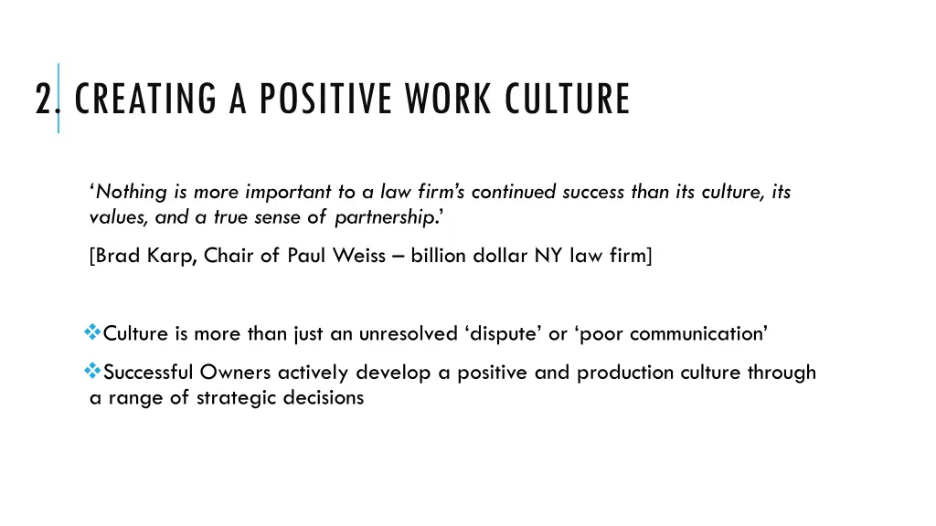 2 creating a positive work culture