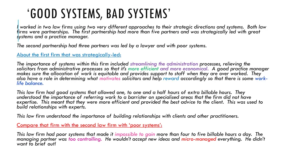 good systems bad systems i worked