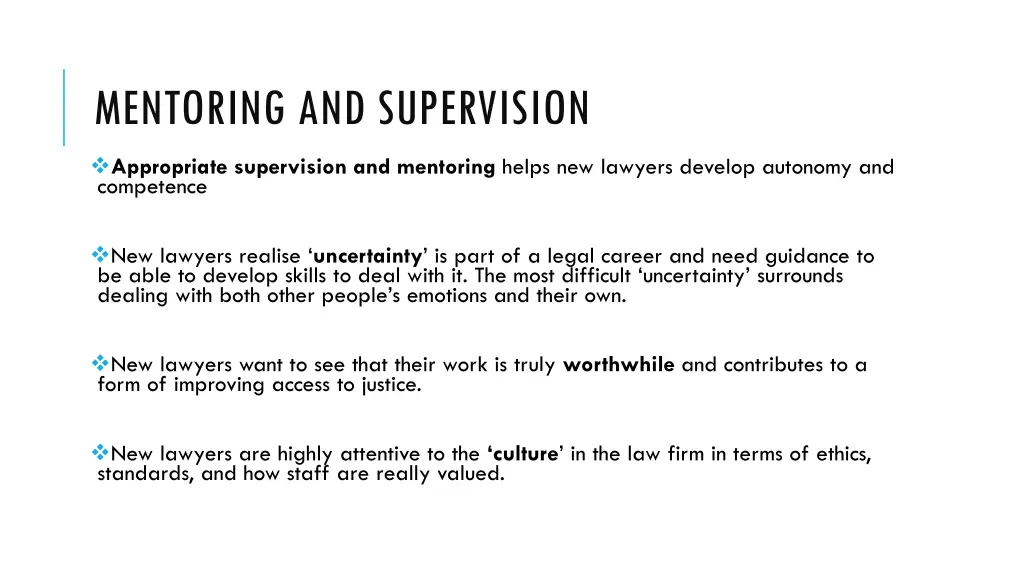 mentoring and supervision