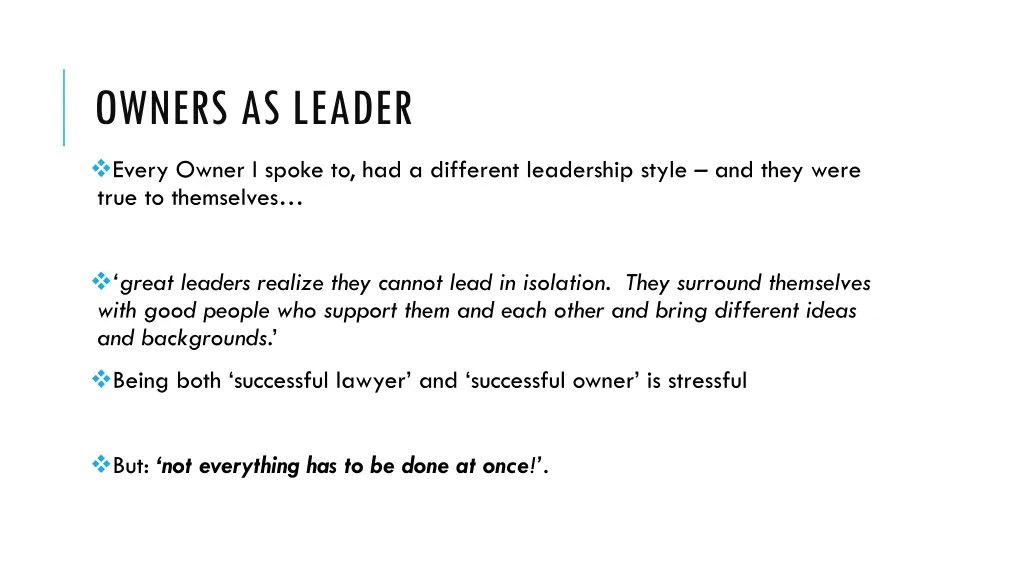 owners as leader