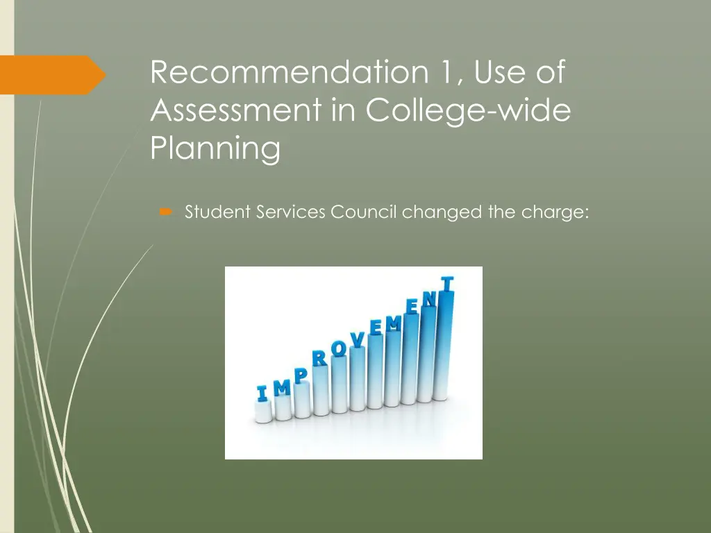 recommendation 1 use of assessment in college