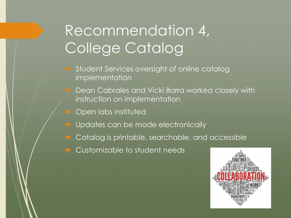 recommendation 4 college catalog