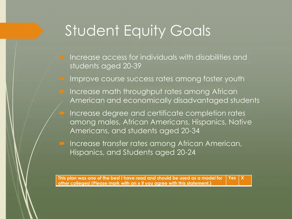 student equity goals