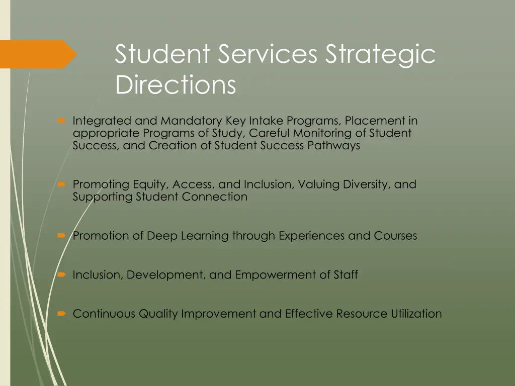 student services strategic directions