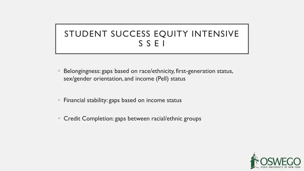 student success equity intensive s s e i