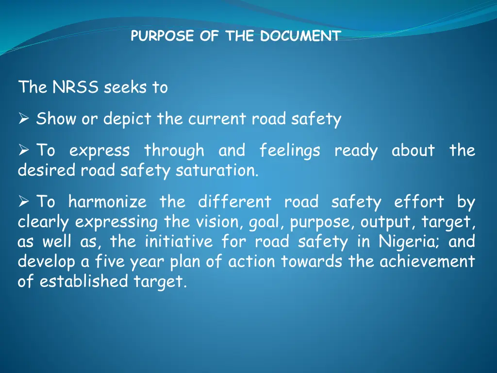 purpose of the document