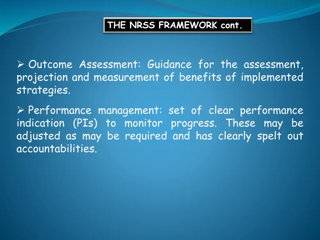 the nrss framework cont