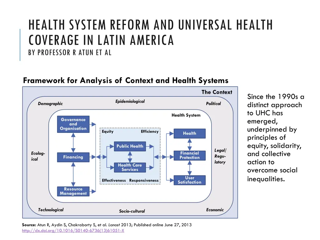 health system reform and universal health