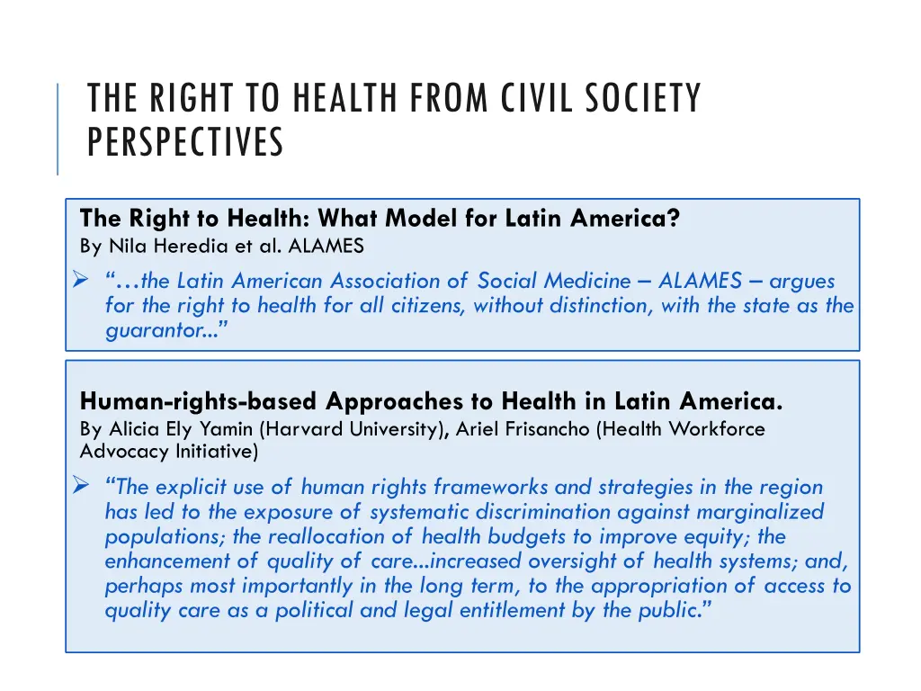 the right to health from civil society