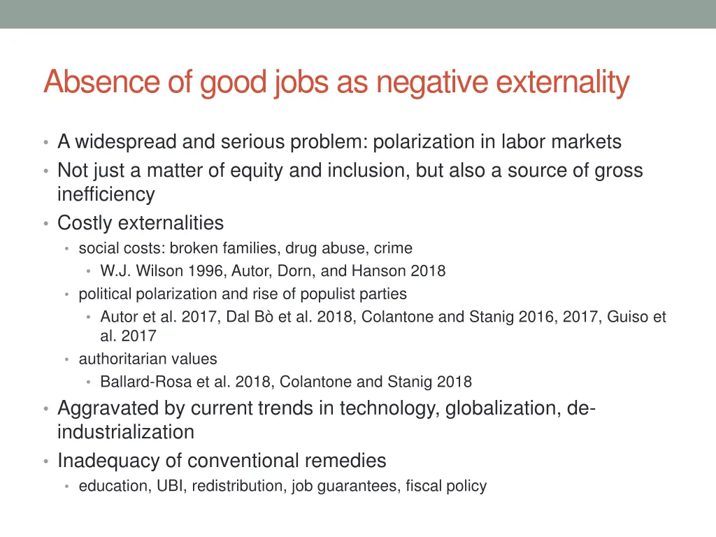 absence of good jobs as negative externality