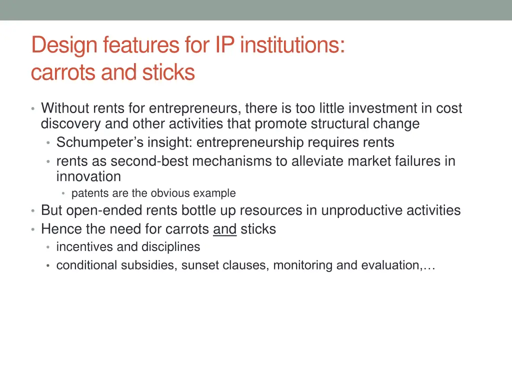 design features for ip institutions carrots