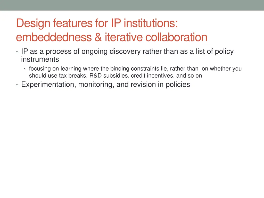 design features for ip institutions embeddedness 1