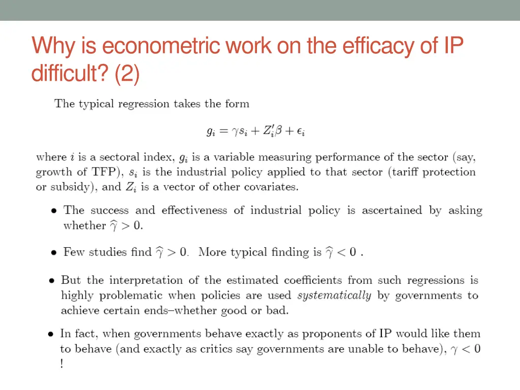 why is econometric work on the efficacy 1