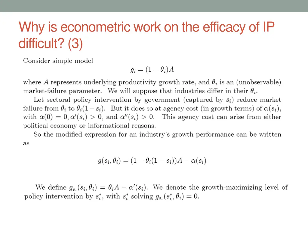 why is econometric work on the efficacy 2