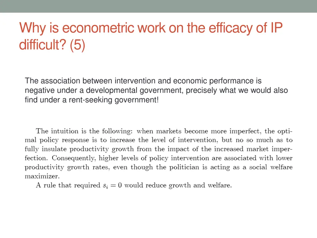 why is econometric work on the efficacy 4