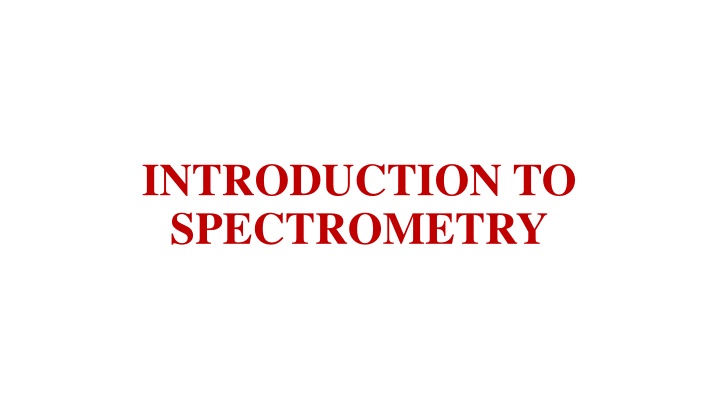 introduction to spectrometry