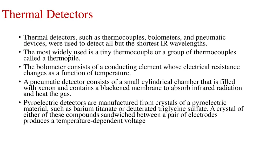 thermal detectors