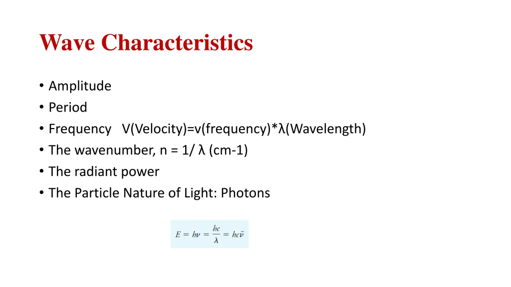 wave characteristics