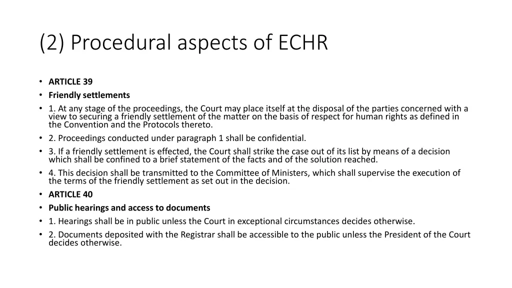 2 procedural aspects of echr 10