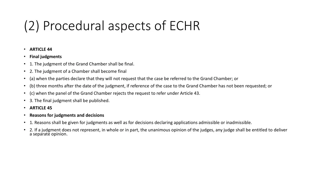 2 procedural aspects of echr 12