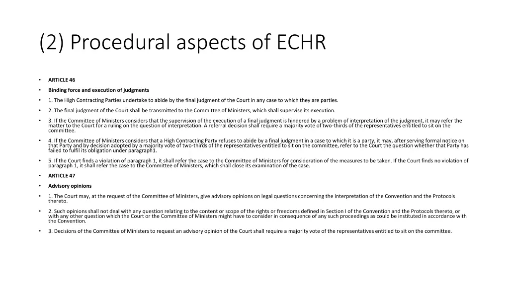 2 procedural aspects of echr 13