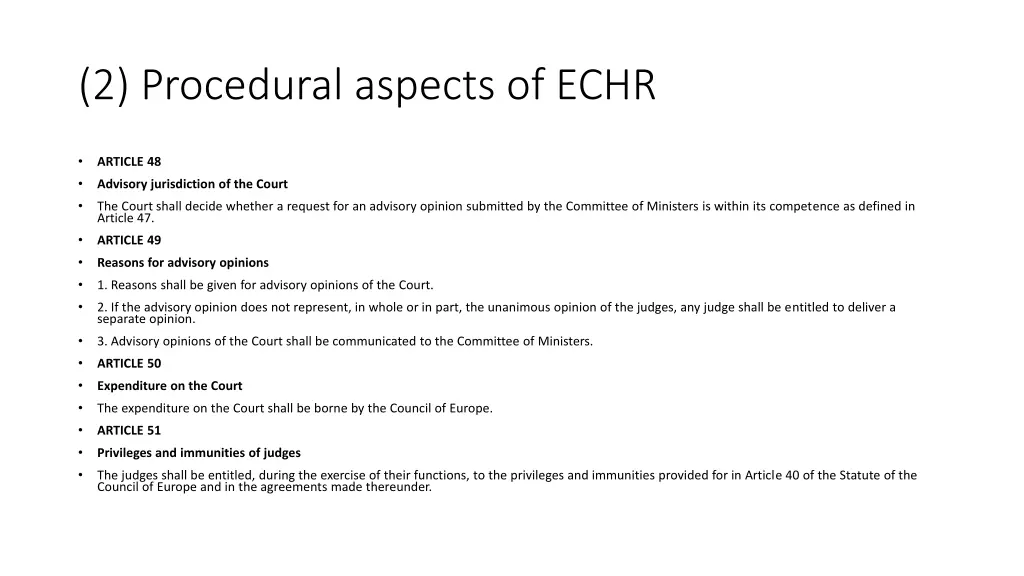 2 procedural aspects of echr 14