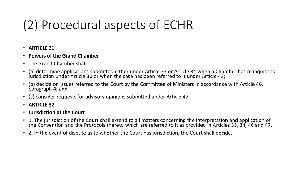 2 procedural aspects of echr 6