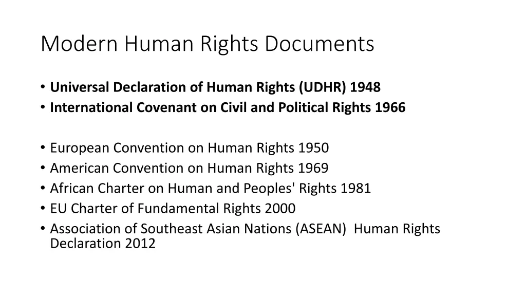 modern human rights documents