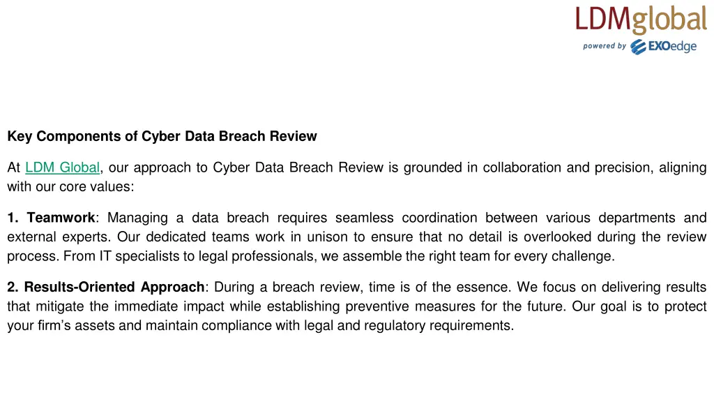 key components of cyber data breach review