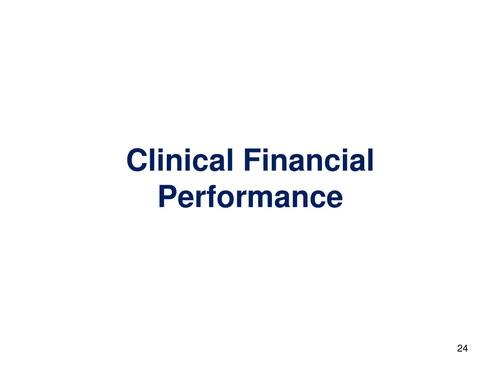 clinical financial performance