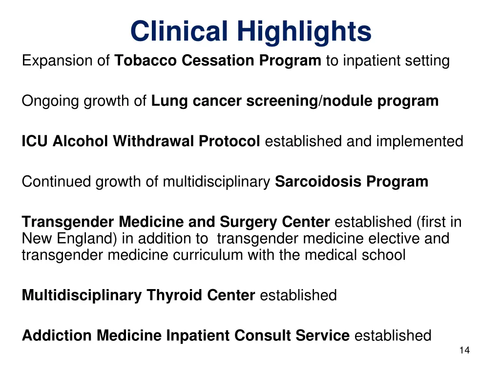 clinical highlights expansion of tobacco