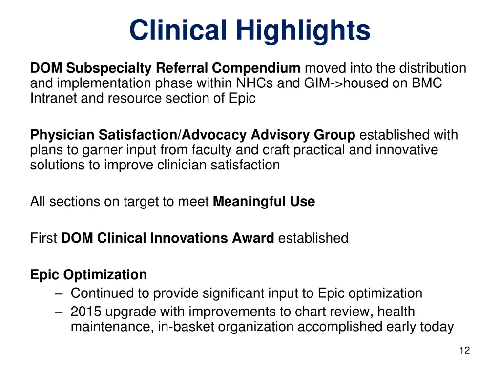 clinical highlights