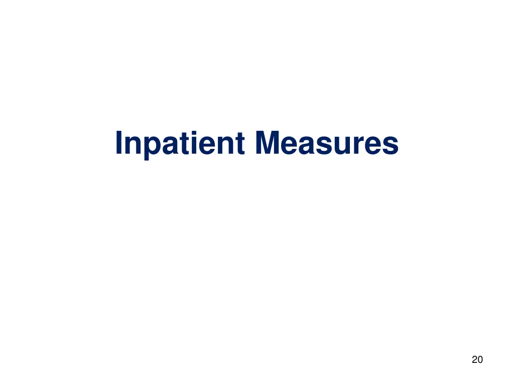 inpatient measures