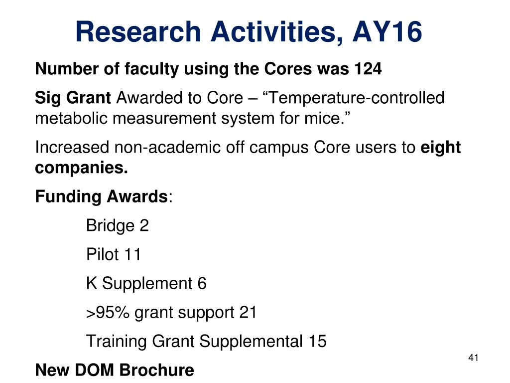 research activities ay16