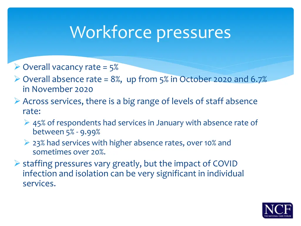 workforce pressures