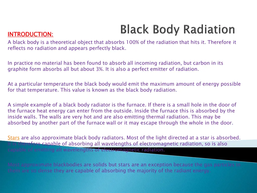 introduction a black body is a theoretical object