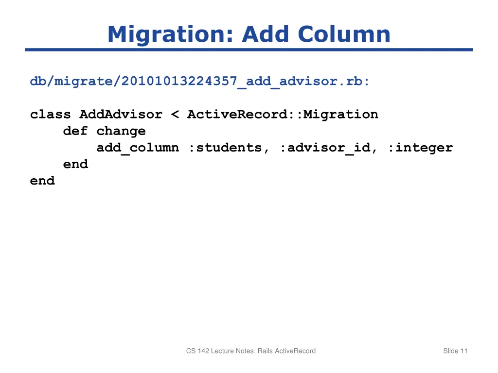 migration add column