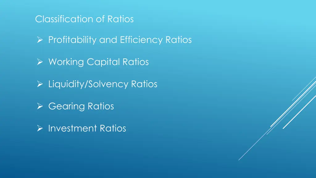 classification of ratios