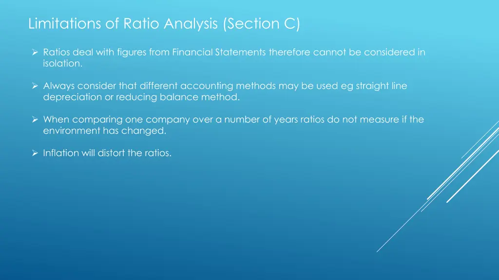 limitations of ratio analysis section c