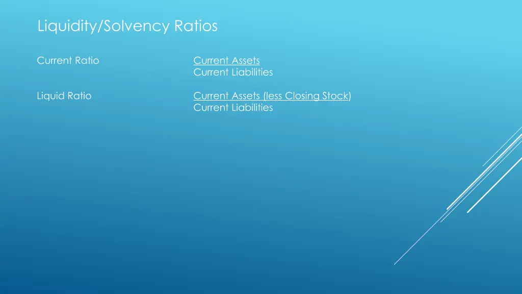 liquidity solvency ratios