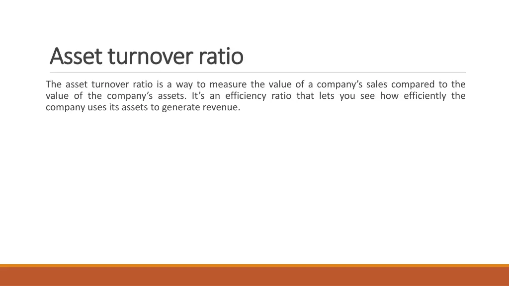 asset turnover ratio asset turnover ratio