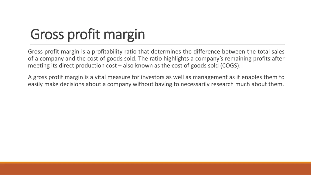 gross profit margin gross profit margin