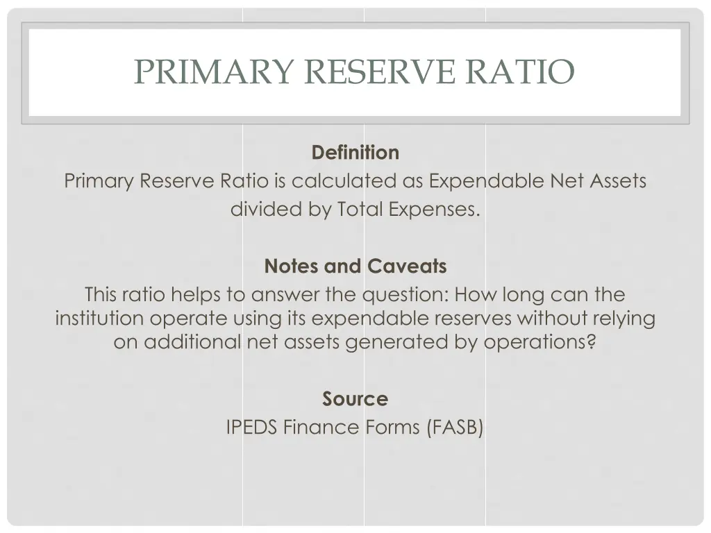 primary reserve ratio